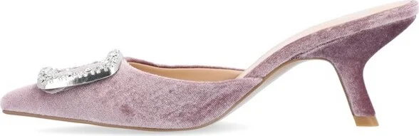 Journee Collection Women's Rishie Slip On Kitten Heel Mule Pump Black - Image 6