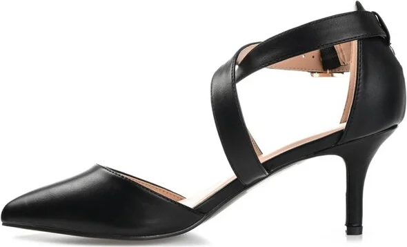 Journee Collection Women's Riva Pointed Toe Mid Heel Pumps Blue - Image 5