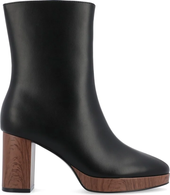 Journee Collection Women's Romer Center Seam Platform Block Heel Booties - Image 6