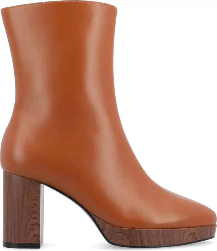Journee Collection Women's Romer Center Seam Platform Block Heel Booties - Image 10