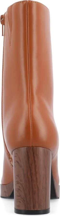 Journee Collection Women's Romer Center Seam Platform Block Heel Booties - Image 11