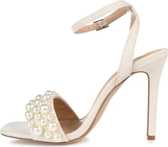 Journee Collection Women's Romey Buckle High Stiletto Open Toe Pumps Tan - Image 5