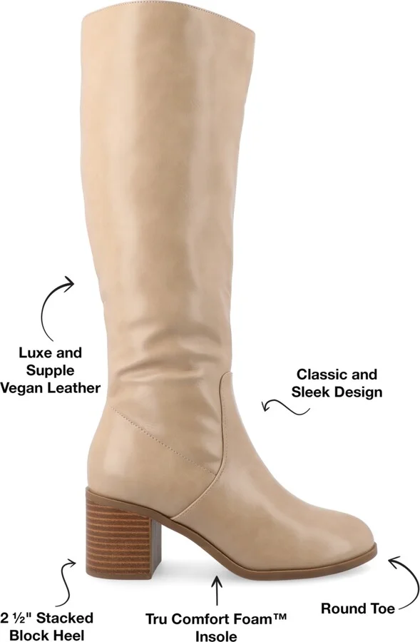 Journee Collection Women's Romilly Round Toe Block Heel Knee High Boots - Image 6
