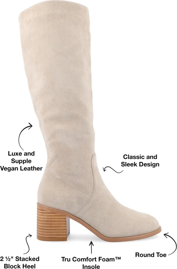 Journee Collection Women's Romilly Wide Width Round Toe Block Heel Knee High Boots - Image 11