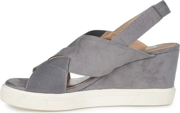 Journee Collection Women's Ronnie Wedge Heel Slip On Sandals Black - Image 4