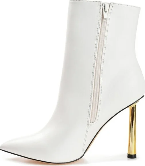 Journee Collection Women's Rorie Pointed Toe Stiletto Ankle Booties White - Image 2