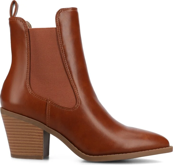 Journee Collection Women's Rosemary Western Comfort Chelsea Booties - Image 2