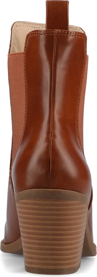 Journee Collection Women's Rosemary Western Comfort Chelsea Booties - Image 3