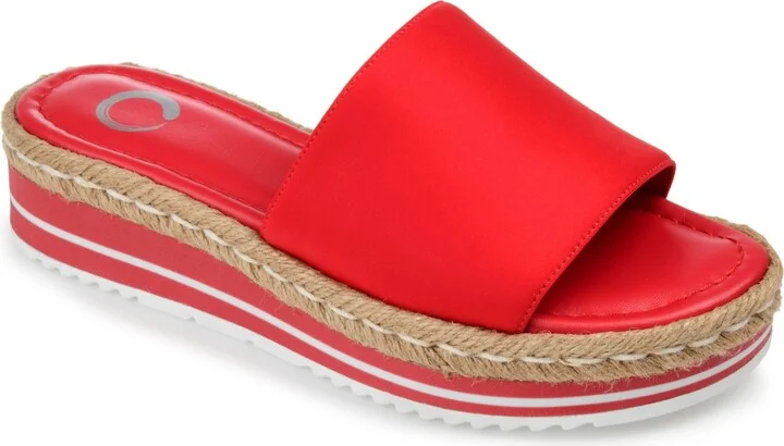 Journee Collection Women's Rosey Espadrille Platform Wedge Sandals