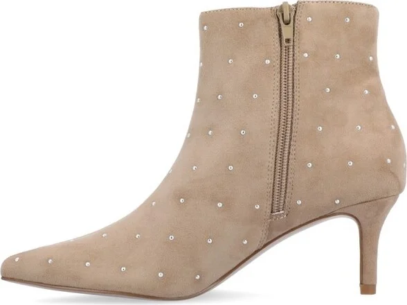 Journee Collection Women's Rossia Inside Zip Kitten Heel Bootie Bone - Image 4