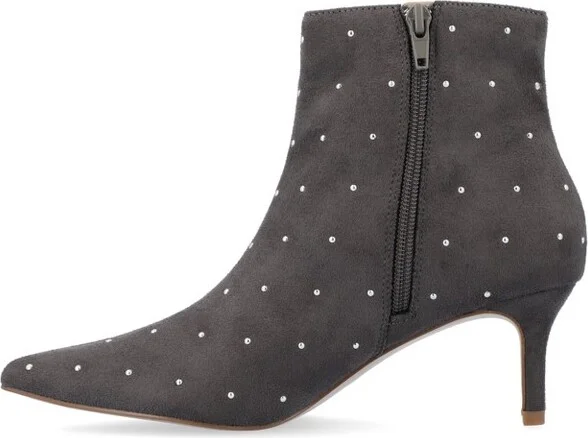 Journee Collection Women's Rossia Inside Zip Kitten Heel Bootie Bone - Image 6