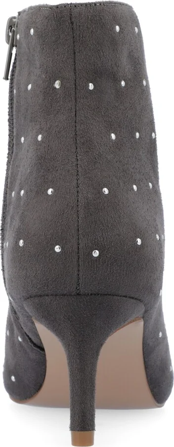Journee Collection Women's Rossia Stud Embellished Pointed Toe Kitten Heel Dress Booties - Image 8