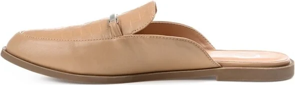 Journee Collection Women's Rubee Slip On Round Toe Mules Flats Taupe - Image 2