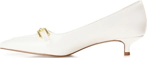 Journee Collection Women's Rumi Kitten Heel Loafer Pointed Toe Pumps Brown - Image 4