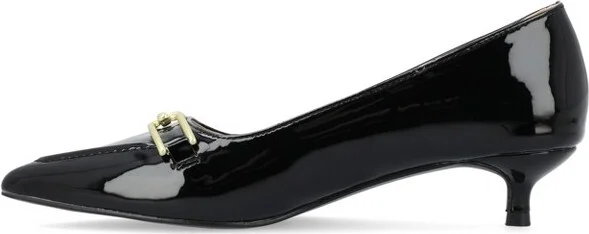 Journee Collection Women's Rumi Kitten Heel Loafer Pointed Toe Pumps Brown - Image 5