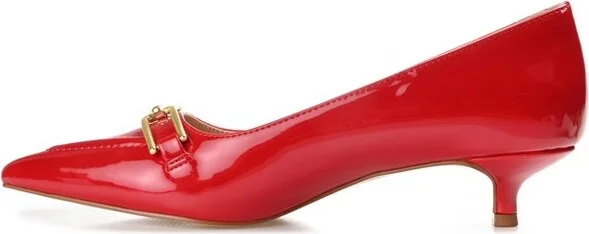 Journee Collection Women's Rumi Kitten Heel Loafer Pointed Toe Pumps Brown - Image 6
