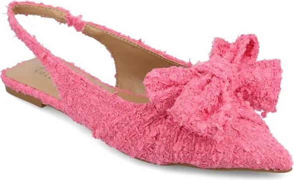 Journee Collection Women's Sabbrina Sling Back Pointed Toe Flats, Pink