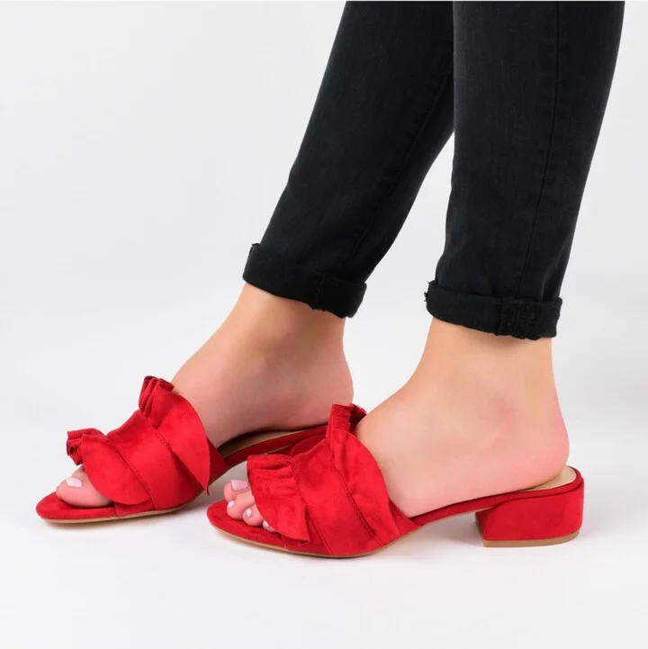 Journee Collection Women's Sabica Ruffle Slip On Dress Sandals - Image 6