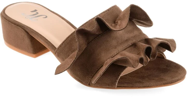 Journee Collection Women's Sabica Ruffle Slip On Dress Sandals