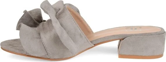Journee Collection Women's Sabica Slip On Open Toe Slide Heels Grey - Image 2
