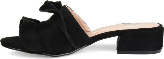 Journee Collection Women's Sabica Slip On Open Toe Slide Heels Grey - Image 4