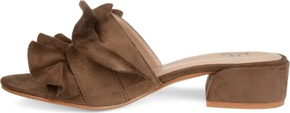 Journee Collection Women's Sabica Slip On Open Toe Slide Heels Grey - Image 6