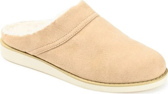Journee Collection Womens Sabine Slip On Mules Almond Toe Slippers Beige 12