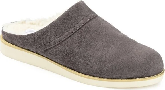 Journee Collection Womens Sabine Slip On Mules Almond Toe Slippers Charcoal 6