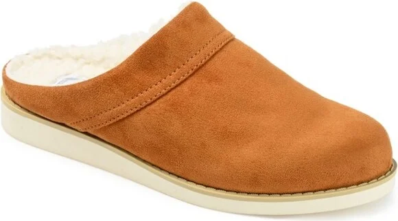 Journee Collection Womens Sabine Slip On Mules Almond Toe Slippers Tan 6.5