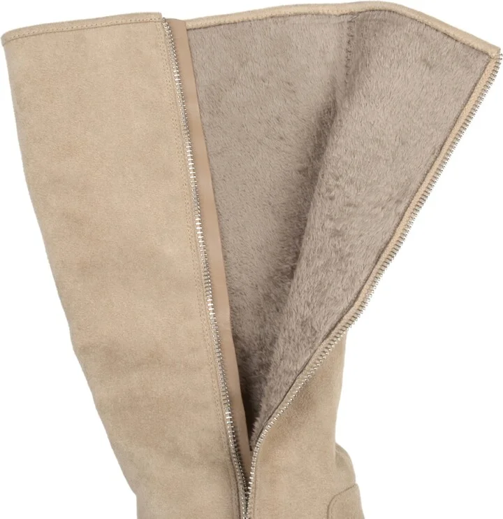 Journee Collection Women's Sanora Wide Calf Stacked Heel Mid Shaft Boots - Image 2