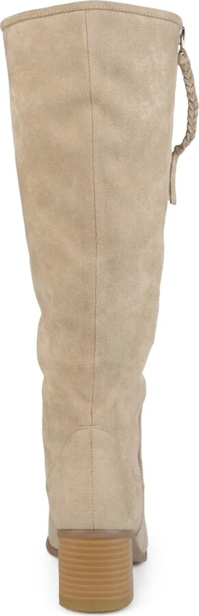 Journee Collection Women's Sanora Wide Calf Stacked Heel Mid Shaft Boots - Image 6