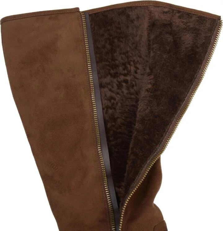 Journee Collection Women's Sanora Wide Calf Stacked Heel Mid Shaft Boots - Image 7