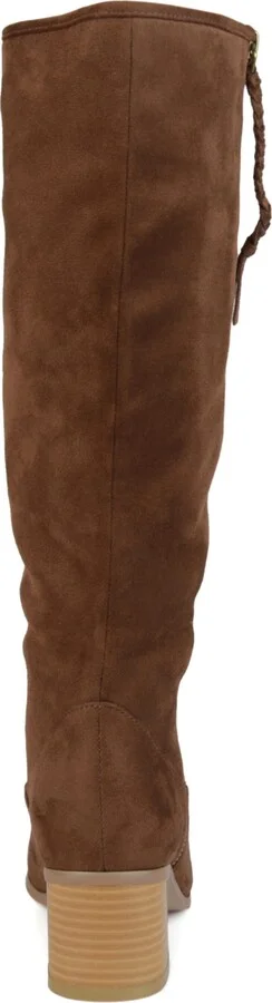 Journee Collection Women's Sanora Wide Calf Stacked Heel Mid Shaft Boots - Image 11