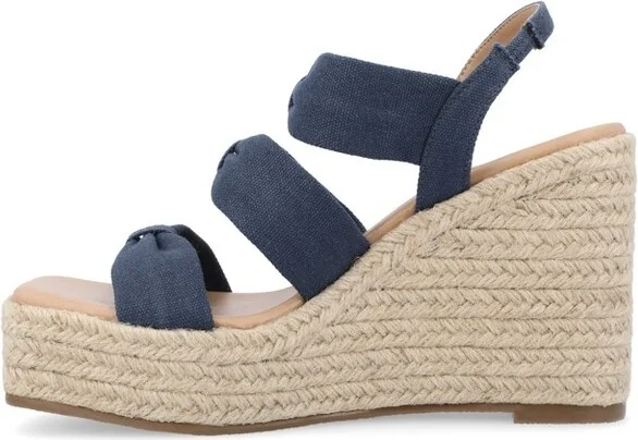 Journee Collection Women's Santorynn Sling Back Espadrille Platform Wedge Sandals Tan - Image 6