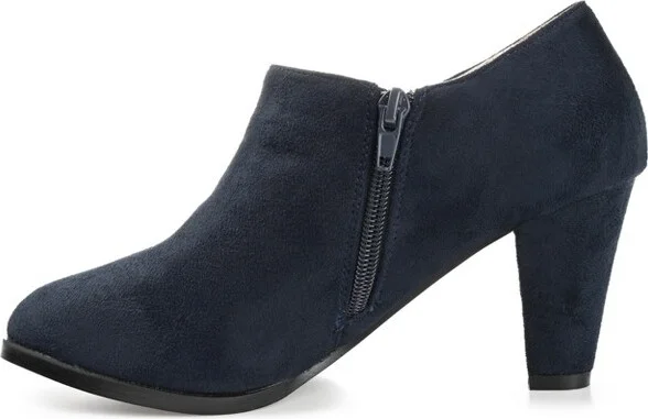 Journee Collection Women's Sanzi Comfort Insole Inside Zip Block Heel Booties Black - Image 3