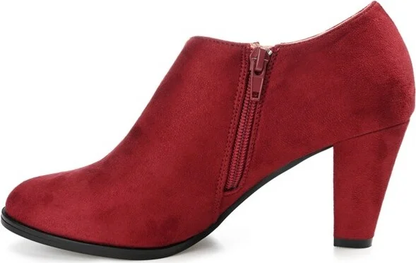 Journee Collection Women's Sanzi Comfort Insole Inside Zip Block Heel Booties Black - Image 5