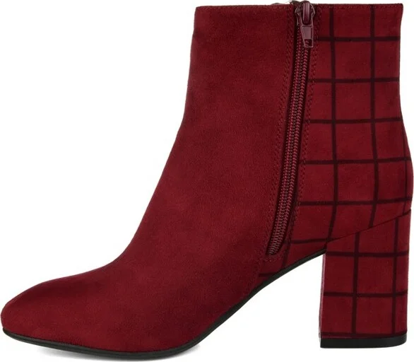 Journee Collection Women's Sarah Inside Zip Block Heel Booties Olive - Image 3