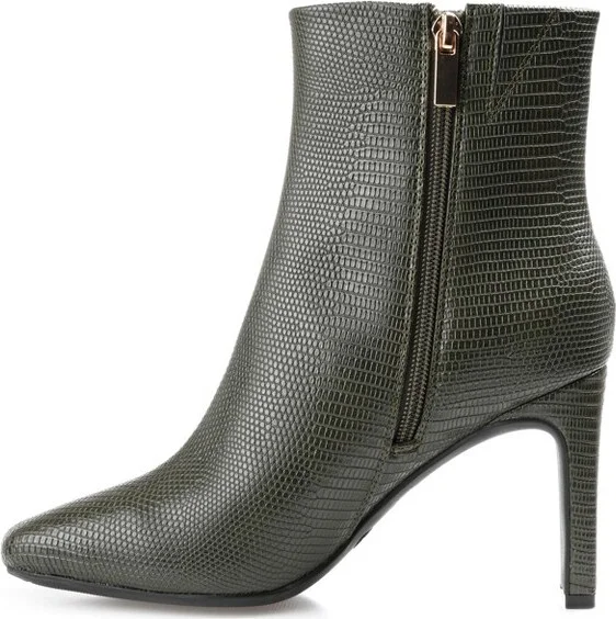 Journee Collection Women's Sarla Inside Zip Block Heel Booties White - Image 6