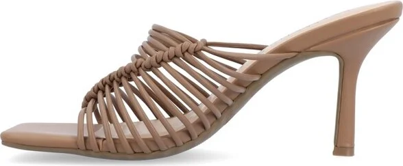 Journee Collection Women's Saskia Mid Heel Open Toe Pumps Nude - Image 5