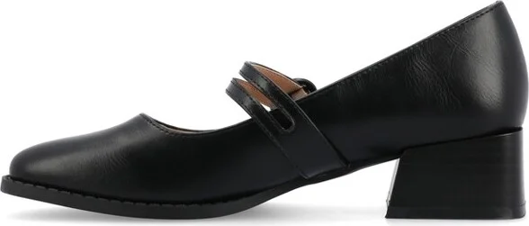 Journee Collection Women's Savvi Faux Leather Mary Jane Pumps, Black - Image 5