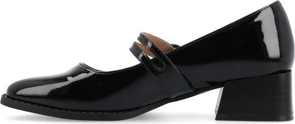 Journee Collection Women's Savvi Faux Leather Mary Jane Pumps, Black - Image 7