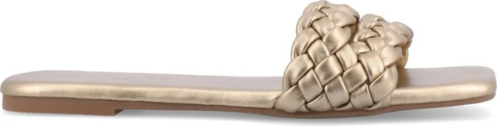 Journee Collection Women's Sawyerr Braided Single Band Flat Sandals - Image 2