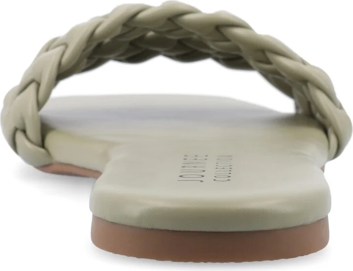 Journee Collection Women's Sawyerr Braided Single Band Flat Sandals - Image 7