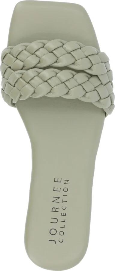 Journee Collection Women's Sawyerr Braided Single Band Flat Sandals - Image 8