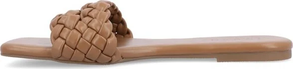 Journee Collection Women's Sawyerr Dual Braided Band Slide Sandals Black - Image 9