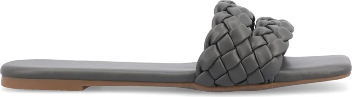 Journee Collection Women's Sawyerr Wide Width Braided Square Toe Sandals - Image 2