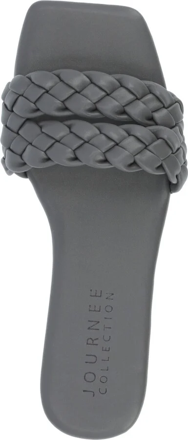 Journee Collection Women's Sawyerr Wide Width Braided Square Toe Sandals - Image 4