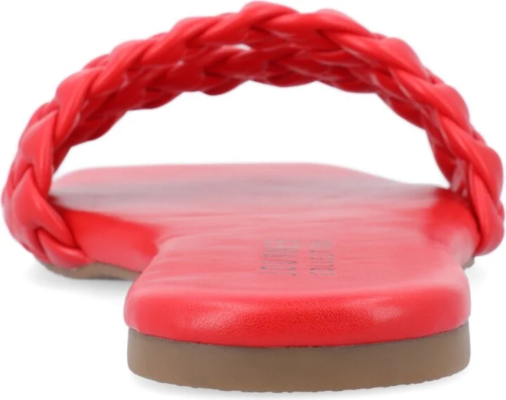 Journee Collection Women's Sawyerr Wide Width Braided Square Toe Sandals - Image 7