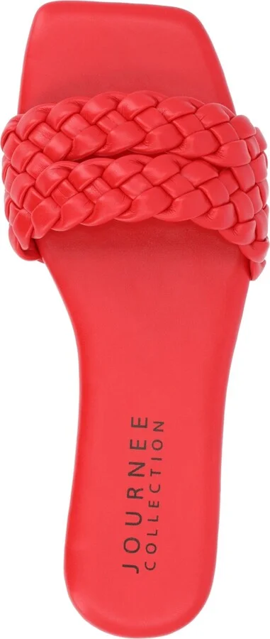 Journee Collection Women's Sawyerr Wide Width Braided Square Toe Sandals - Image 8