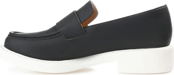 Journee Collection Women's Saydee Loafer Round Toe Slip On Flats Black - Image 2